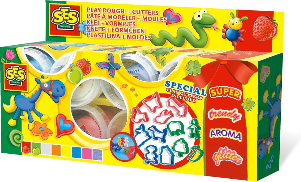 Ses klei 8x90 gram met 10 vormpjes