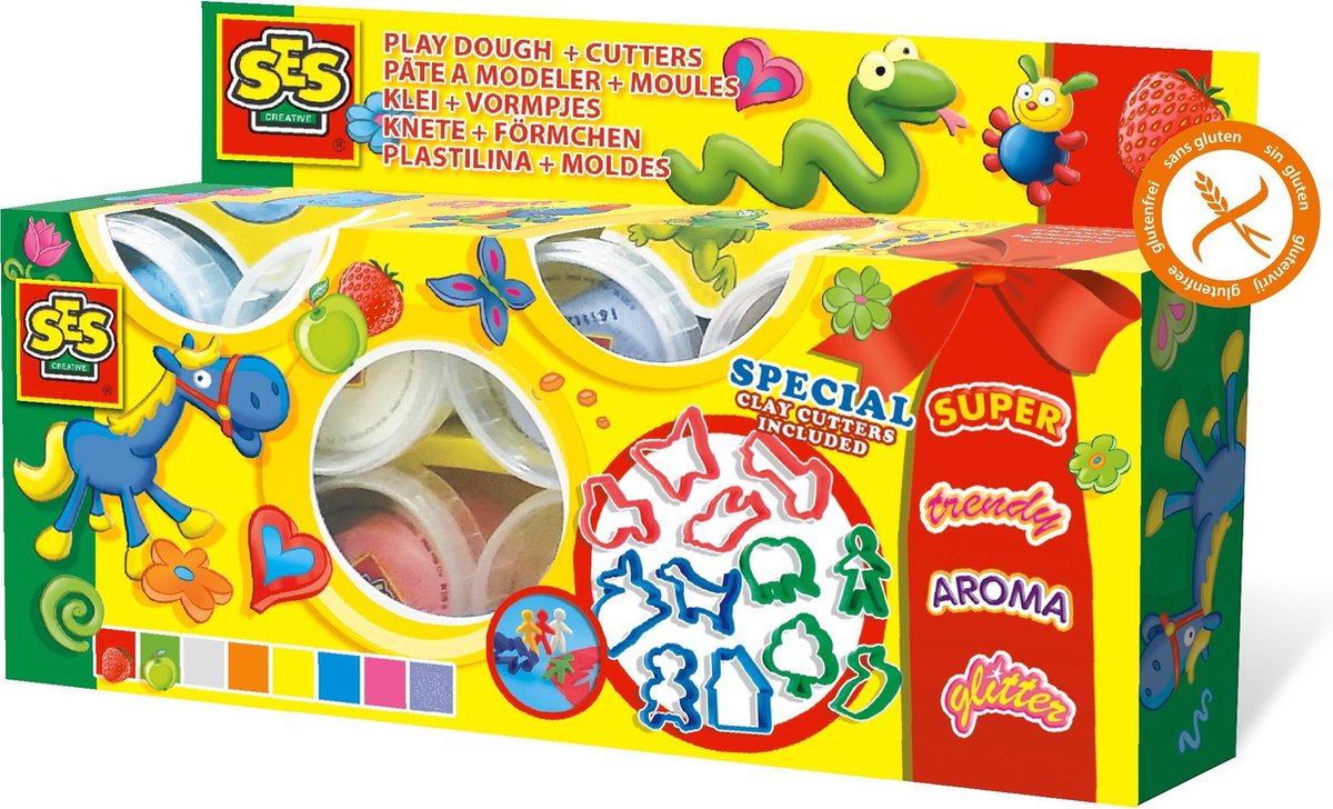 Ses klei 8x90 gram met 10 vormpjes