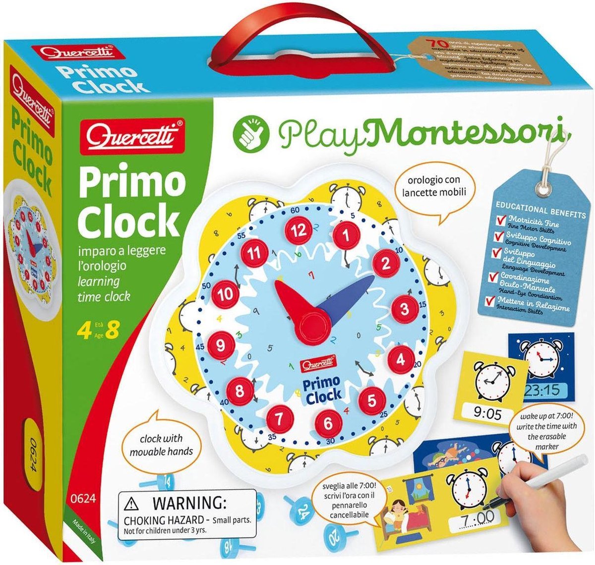 Quercetti Leerklok Primo Clock Junior Karton 51-delig