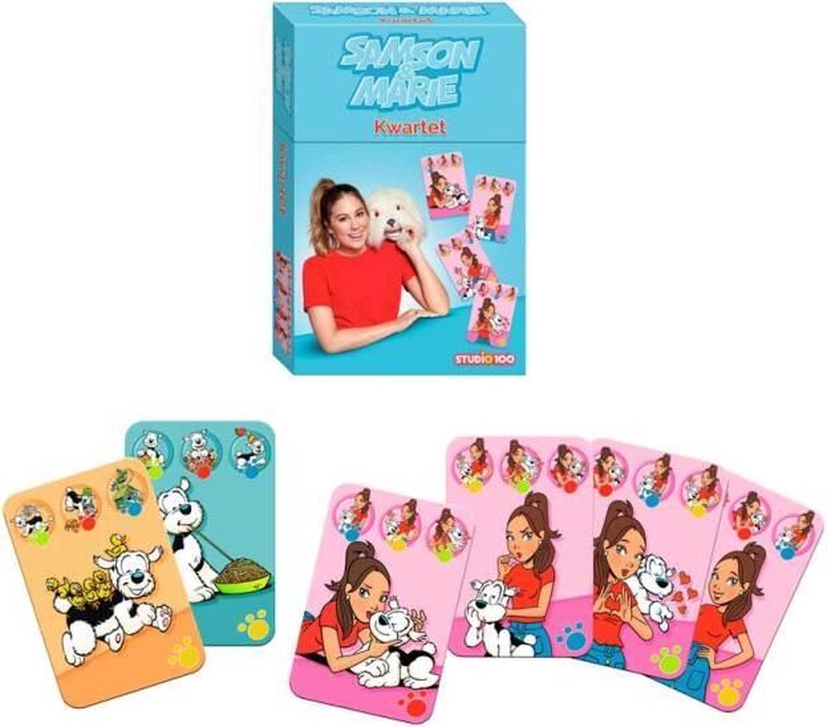 Studio 100 Kwartetspel Samson & Marie Karton/rood - Blauw