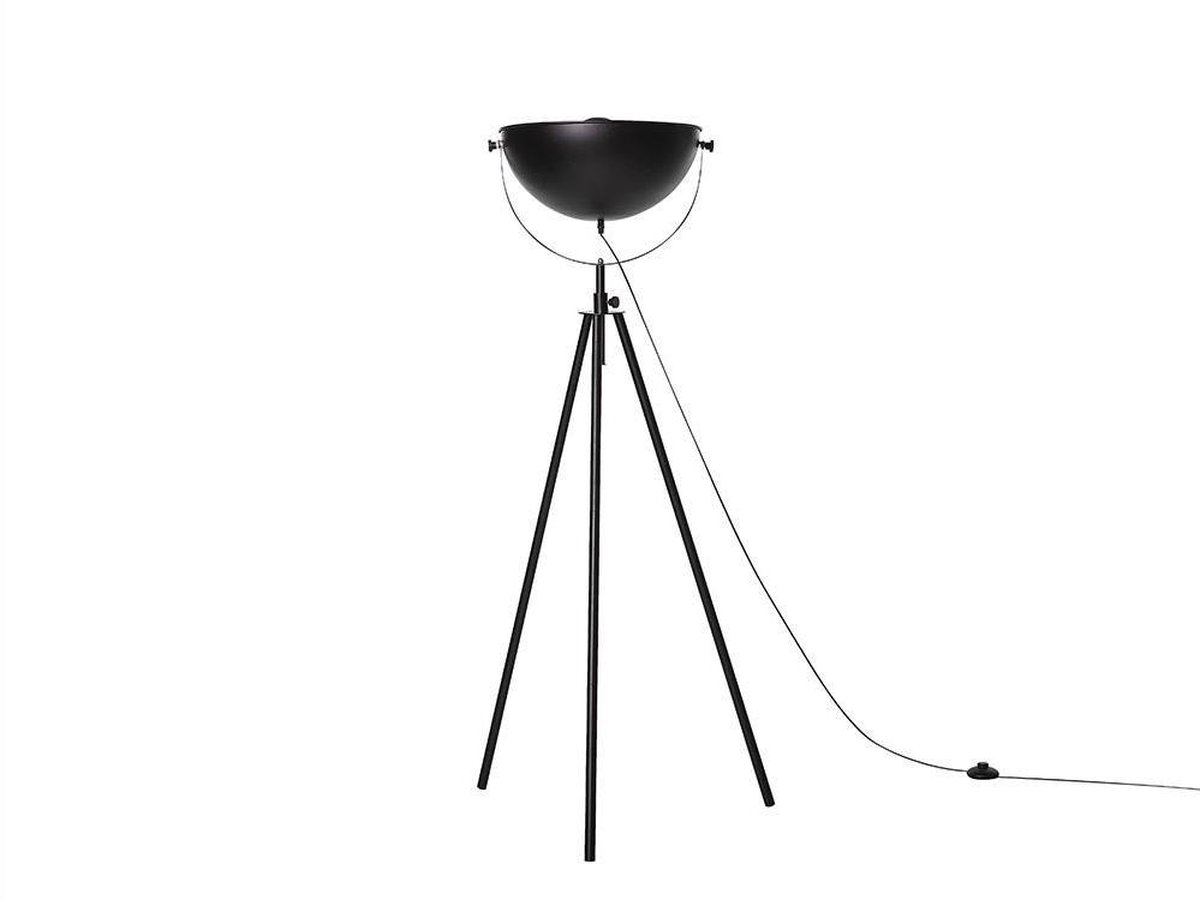 Beliani Thames Staande Lamp Metaal 60 X 60 Cm - Zwart