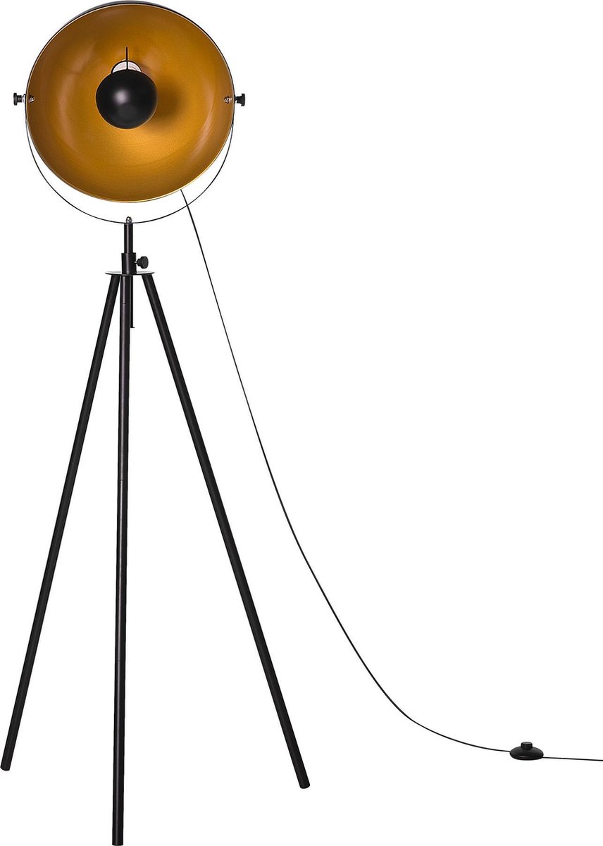 Beliani Thames Staande Lamp Metaal 60 X 60 Cm - Zwart