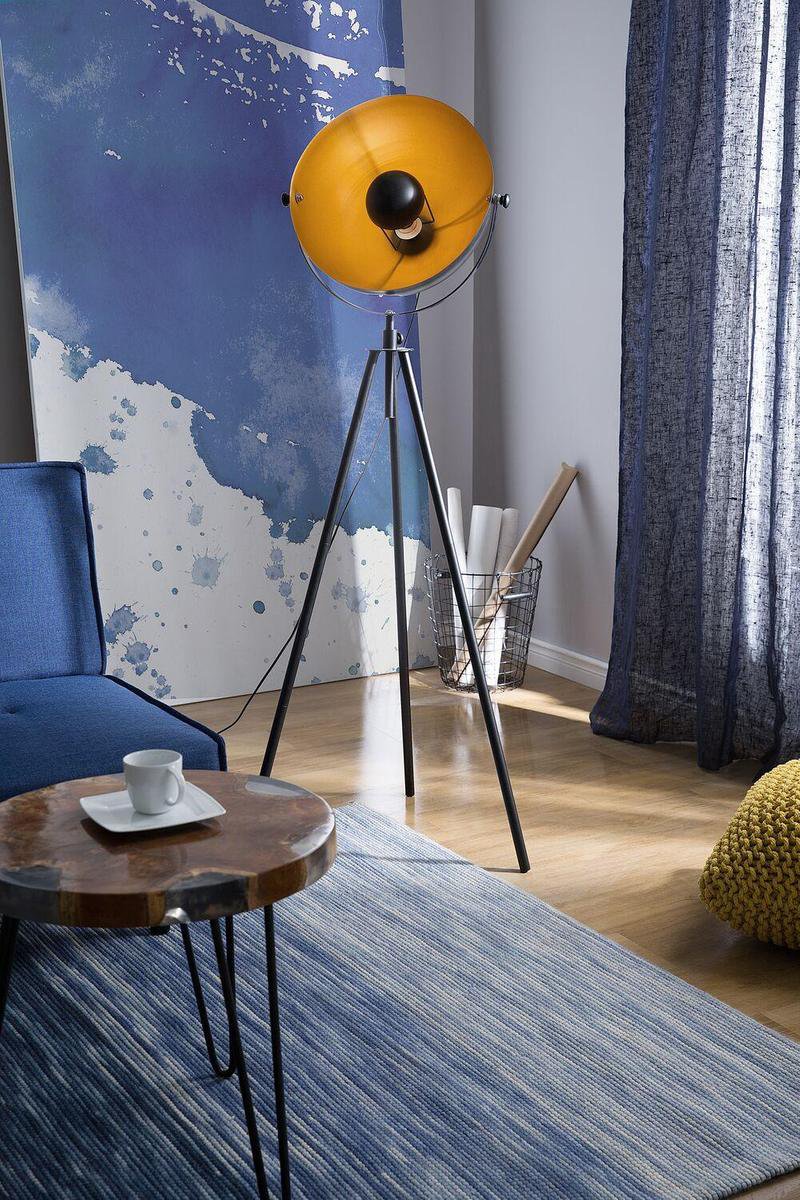 Beliani Thames Staande Lamp Metaal 60 X 60 Cm - Zwart