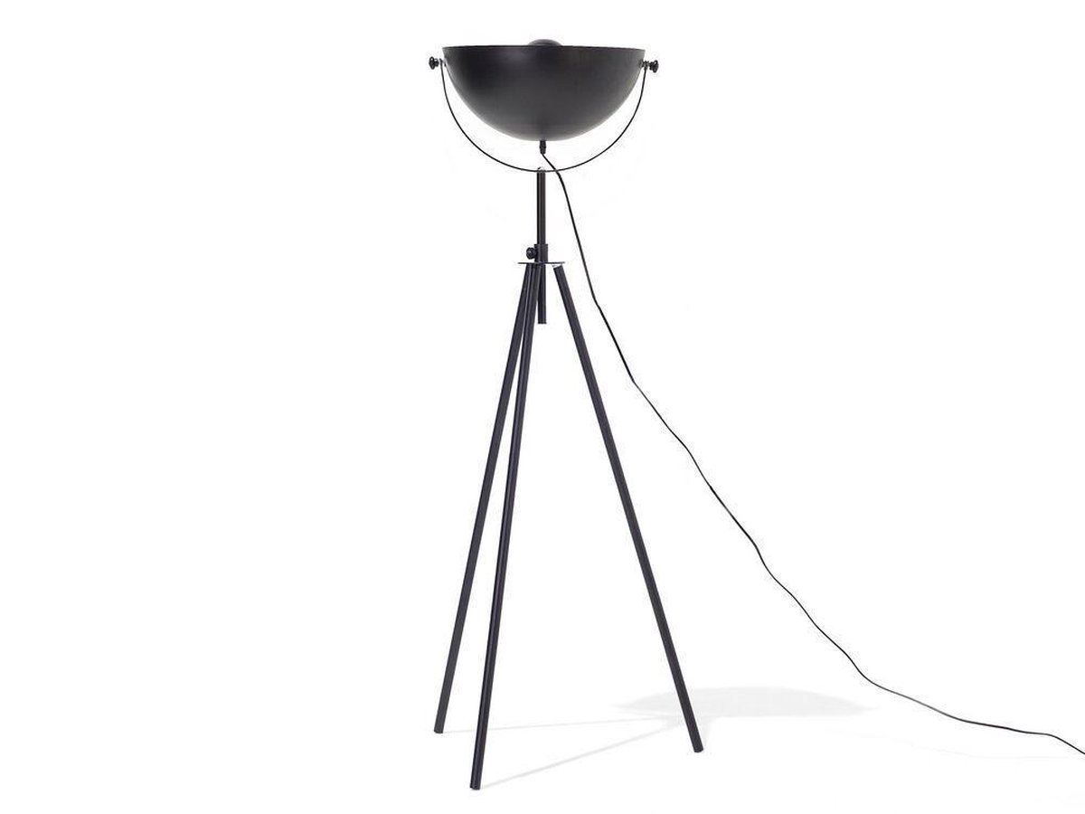 Beliani Thames Staande Lamp Metaal 60 X 60 Cm - Zwart