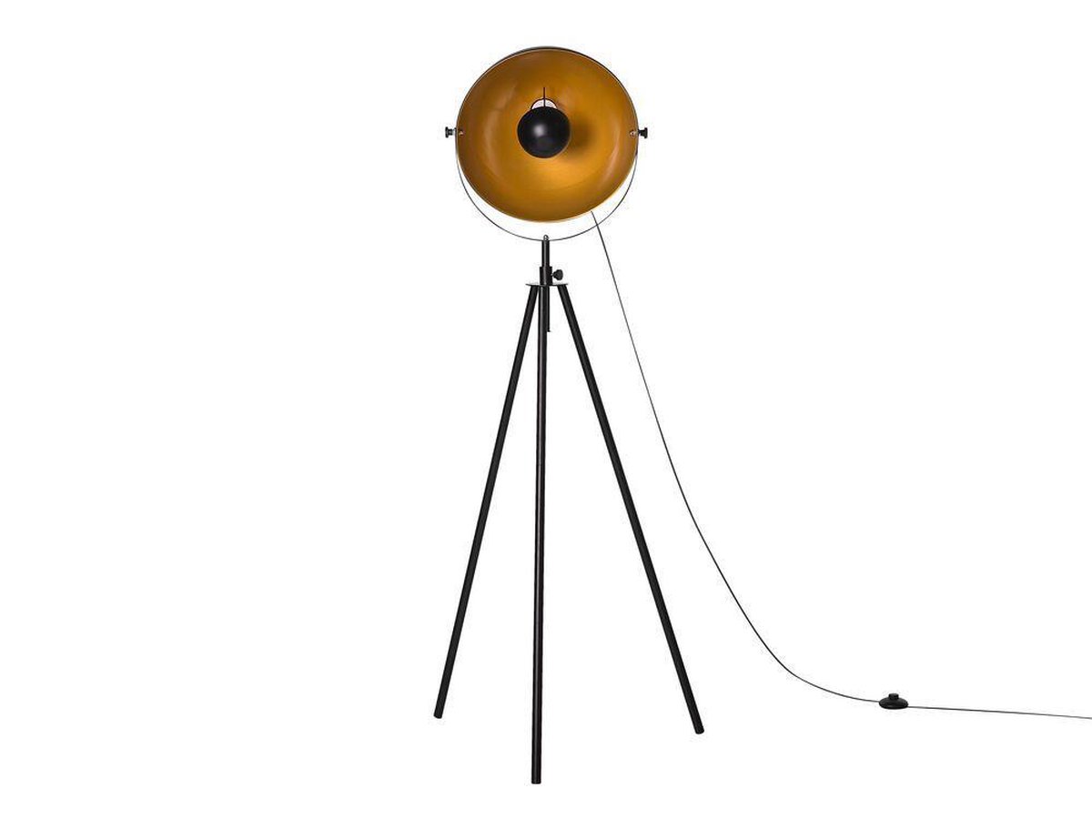 Beliani Thames Staande Lamp Metaal 60 X 60 Cm - Zwart