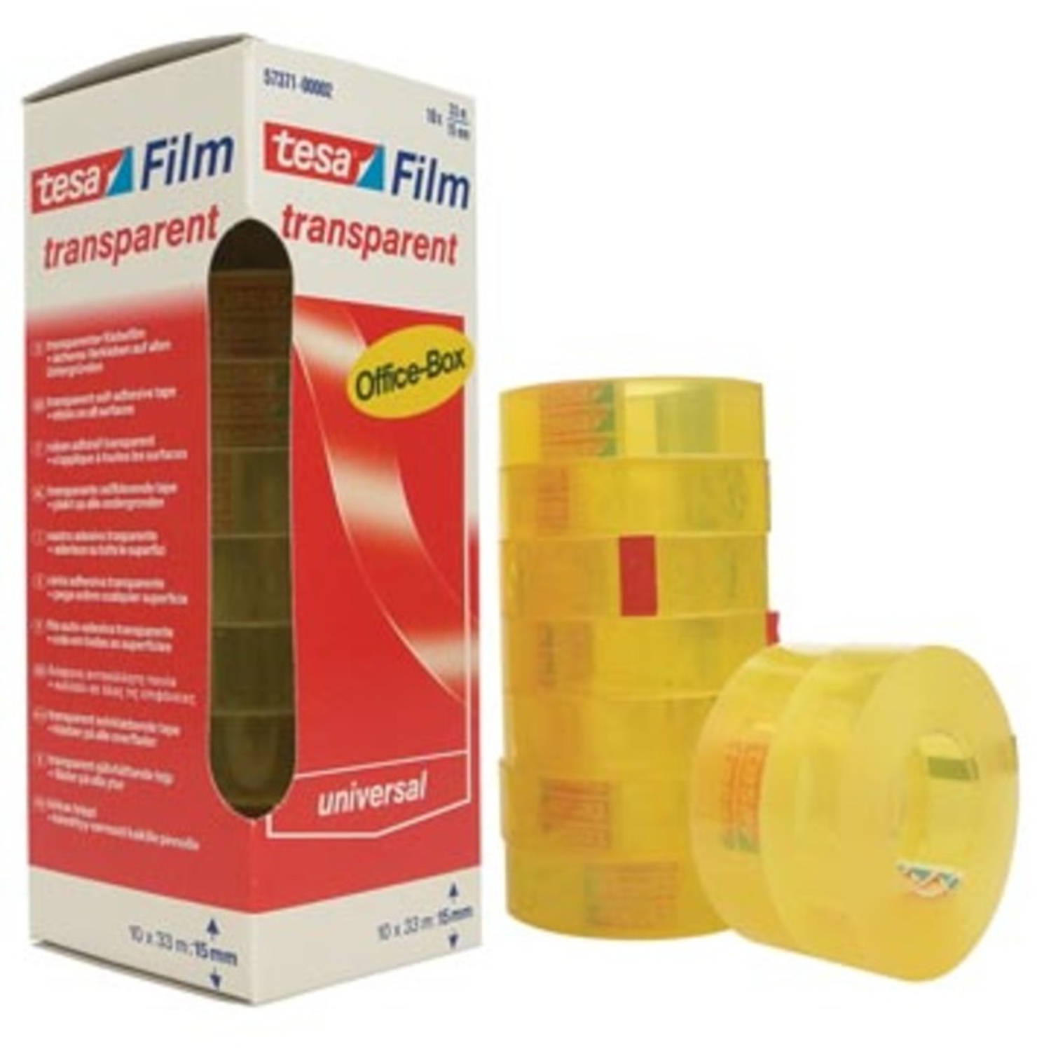 Tesa film Transparante Tape, Ft 15 Mm X 33 M