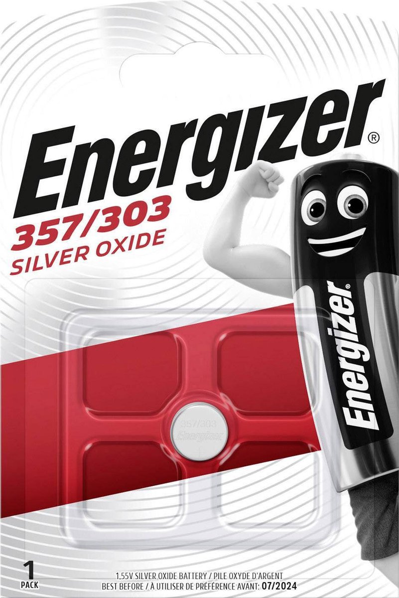 Energizer Knoopcel 357/303, Op Blister