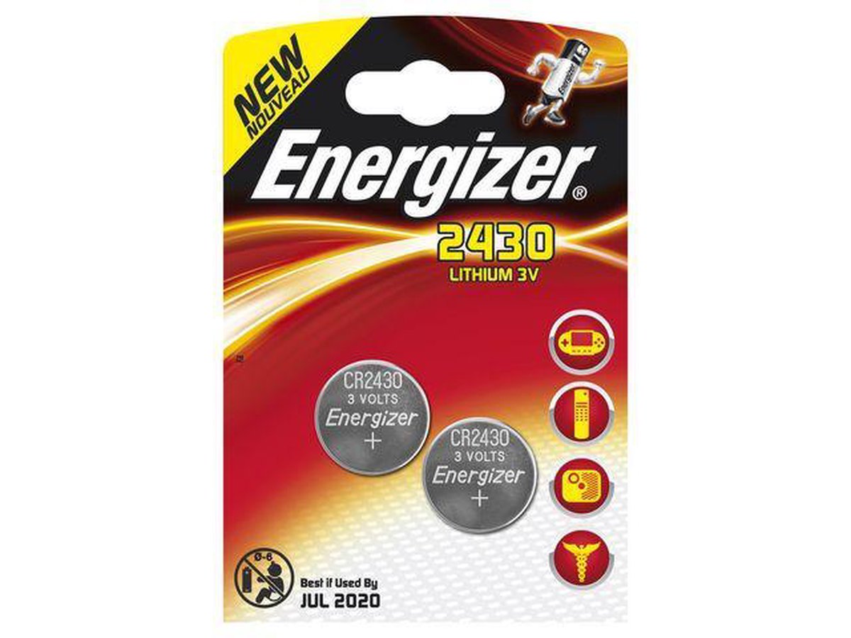 Energizer Knoopcel Cr2430, Blister Van 2 Stuks