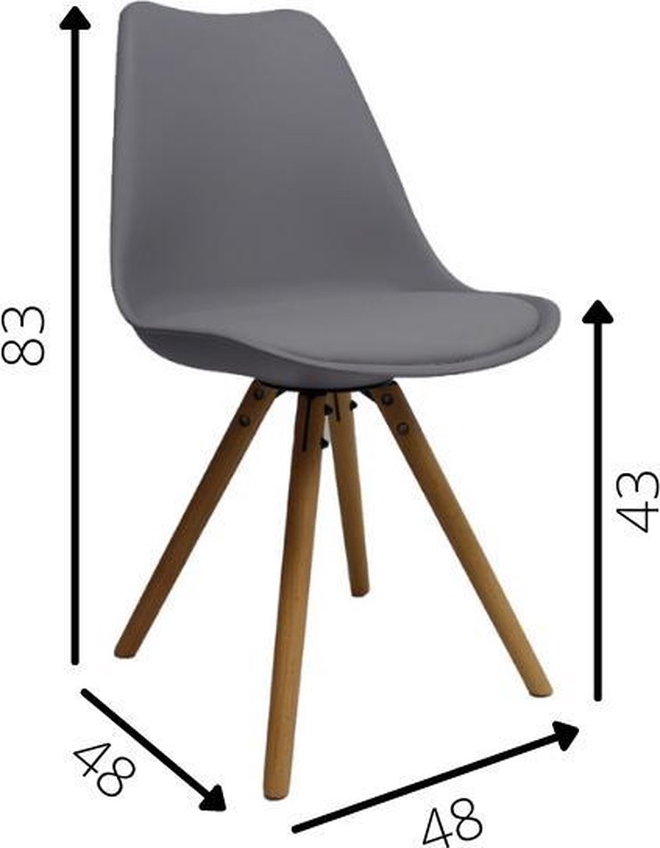 Dimehouse Harrow Eetkamerstoel - Kuipstoel - Scandinavisch Design - Grijs