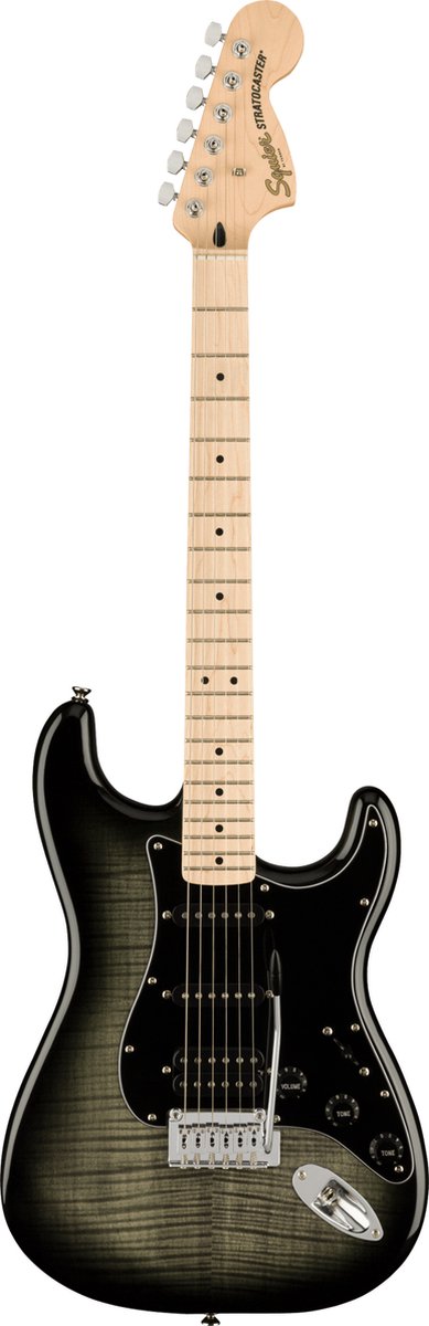 Squier Affinity Series Stratocaster FMT HSS MN Black Burst elektrische gitaar