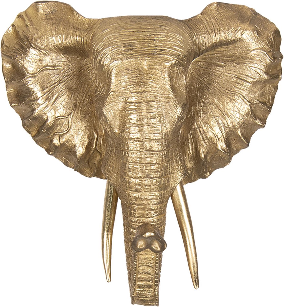 Clayre & Eef Decoratie Olifant - 44*42*23 Cm -kleurig - Kunststof - Olifant - - 6pr2438 - Goud
