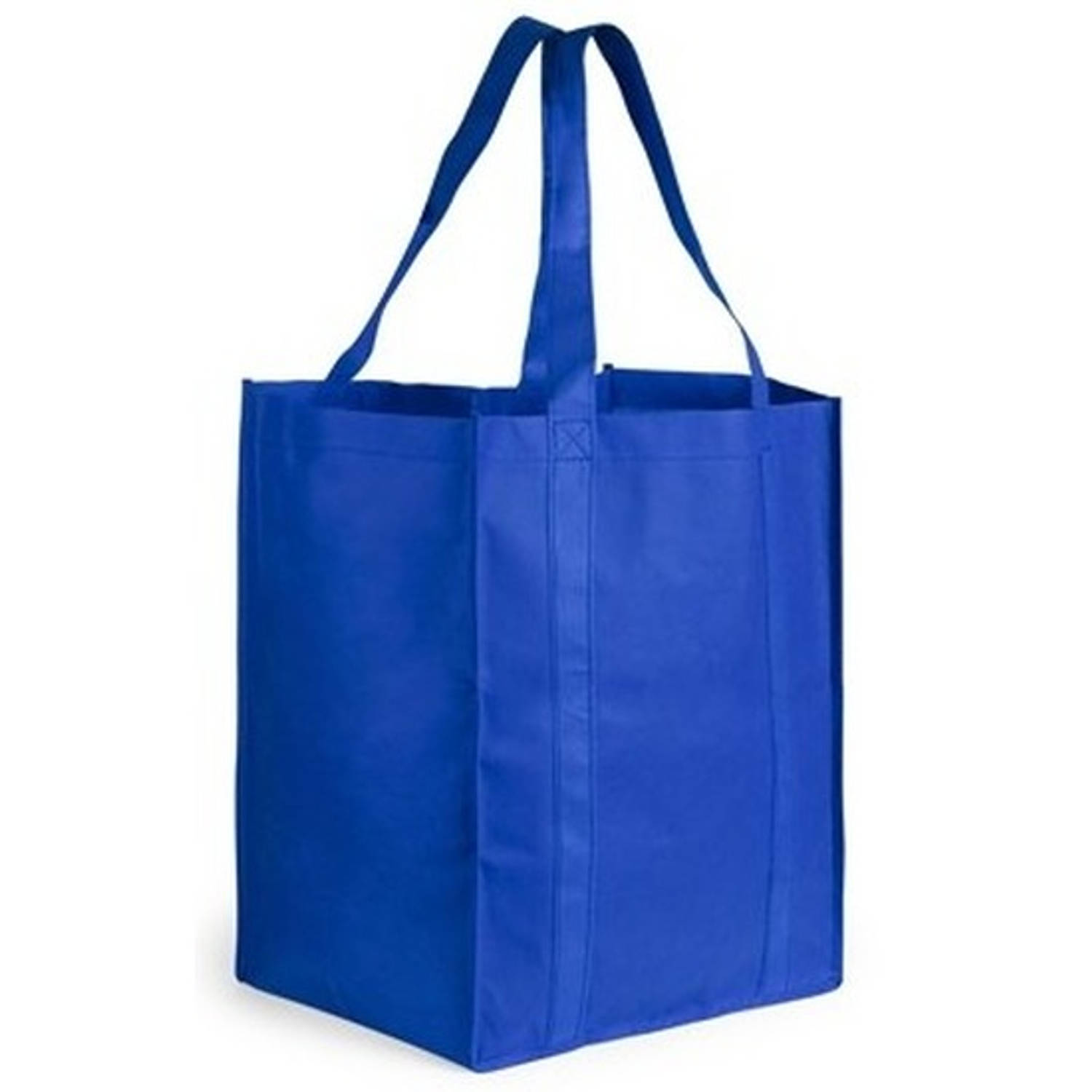 Boodschappen Tas/shopper 38 Cm - Stevige Boodschappentassen/shopper Bag - Blauw