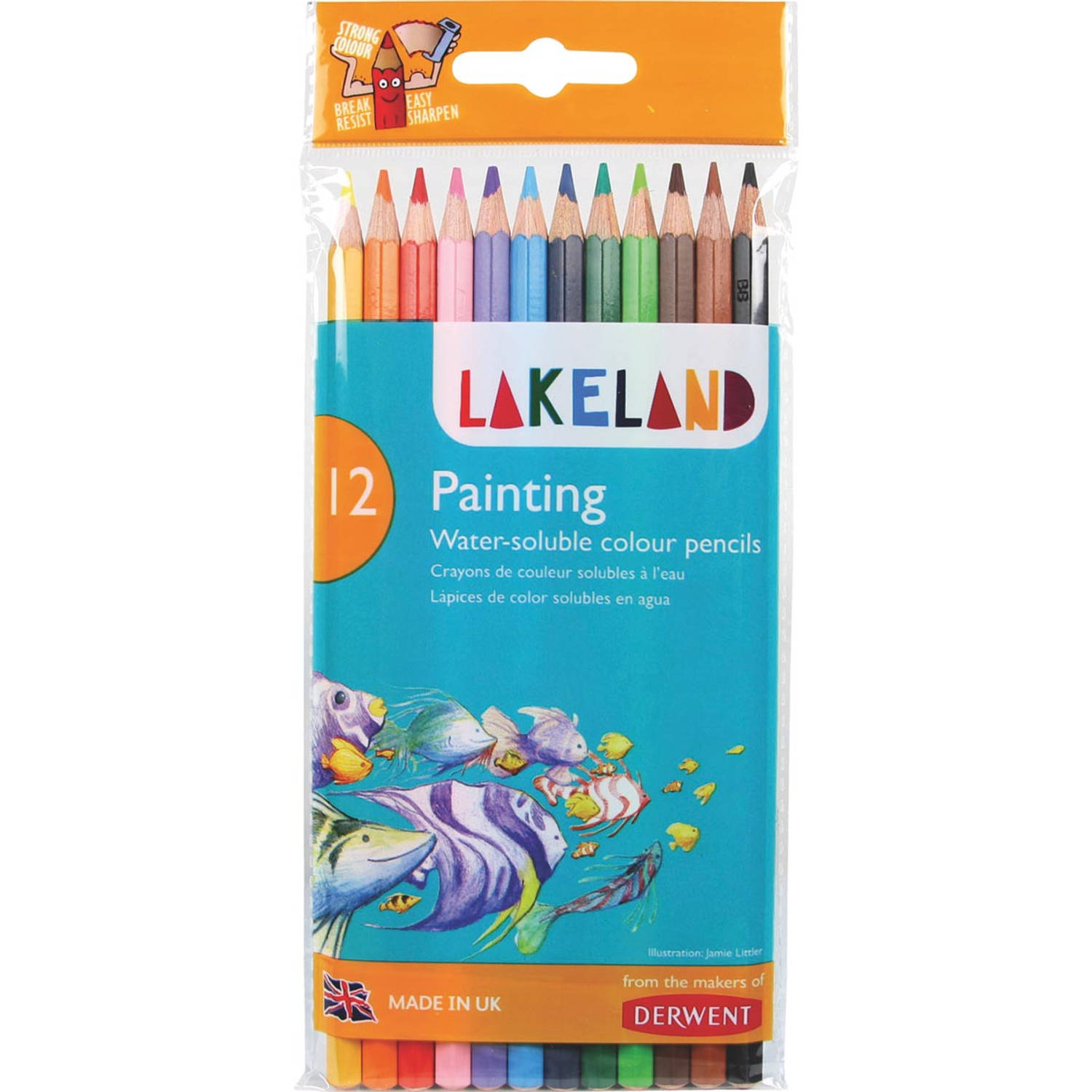 Derwent Lakeland Aquarelpotlood, Pak Van 12 Stuks In Geassorteerde Kleuren