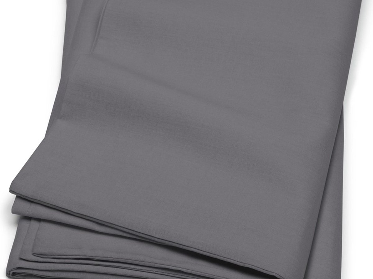 Cinderella Basic Percaline Katoen Kussenslopen (Set Van 2) - 100% Percaline Katoen - 40x80 Cm - Anthracite - Grijs