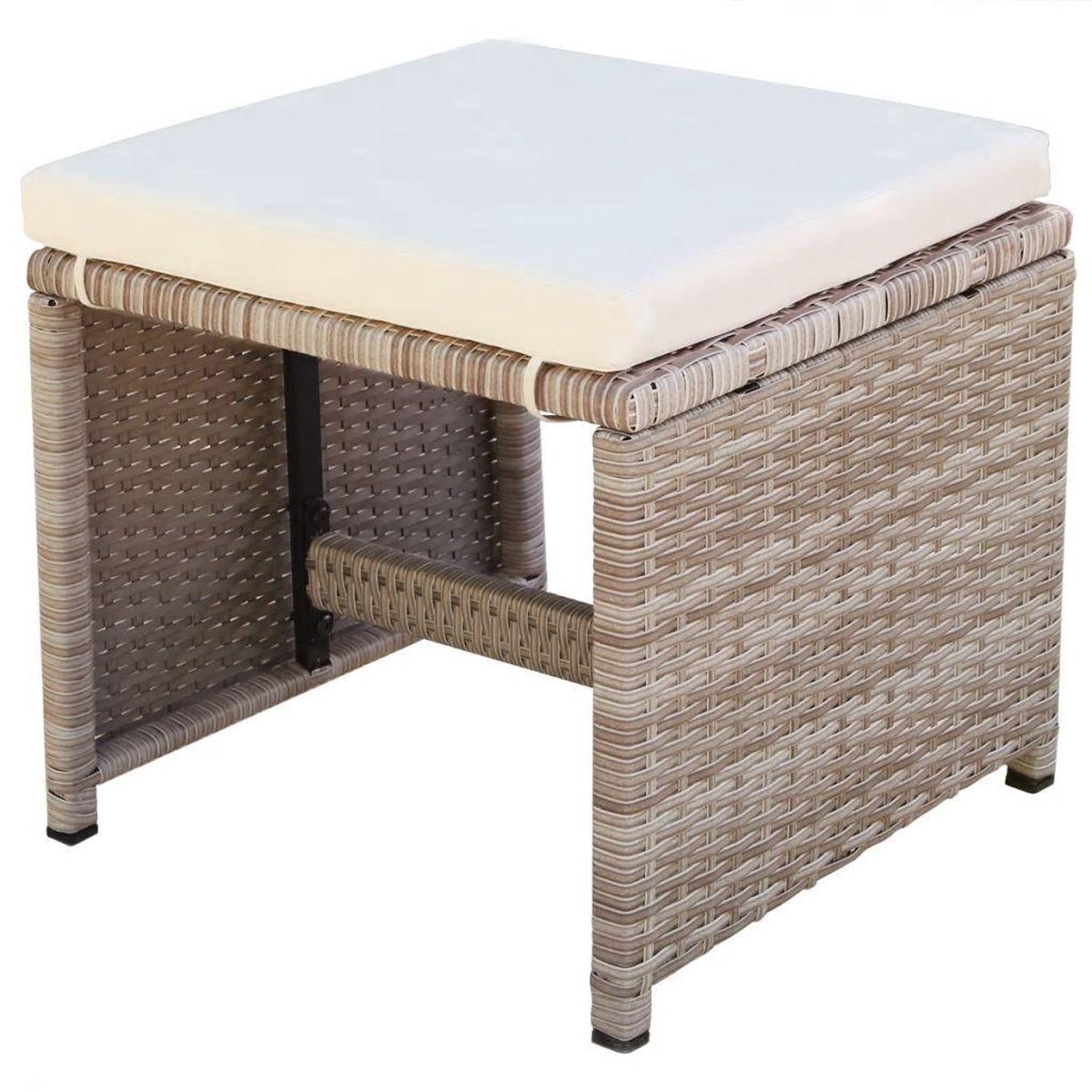 Vidaxl 13-delige Tuinset Met Kussens Poly Rattan - Beige