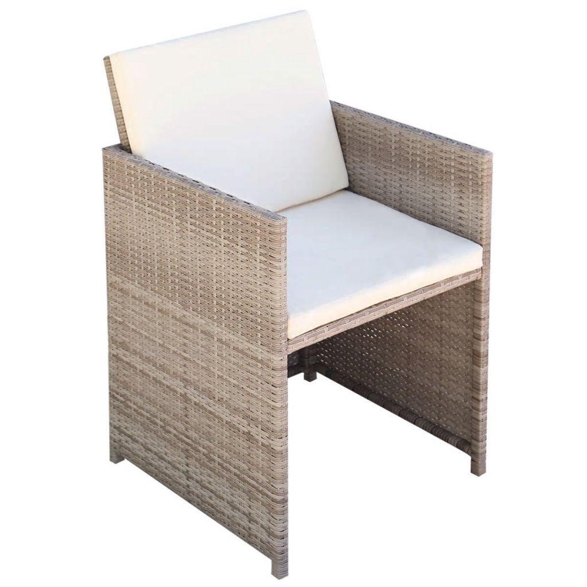 Vidaxl 13-delige Tuinset Met Kussens Poly Rattan - Beige