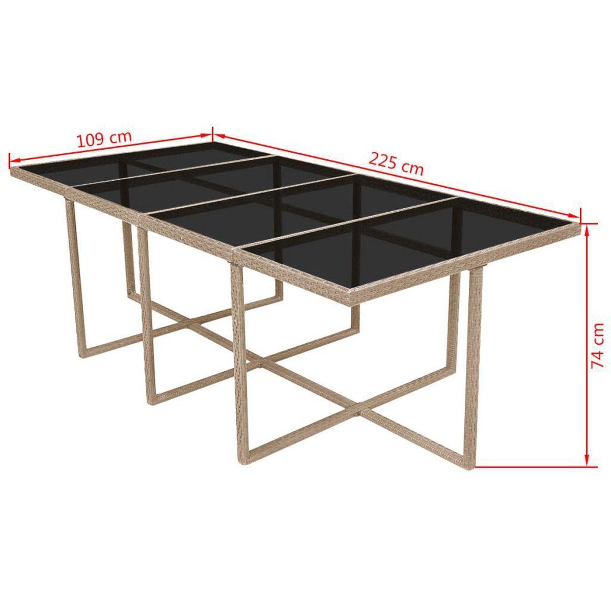 Vidaxl 13-delige Tuinset Met Kussens Poly Rattan - Beige