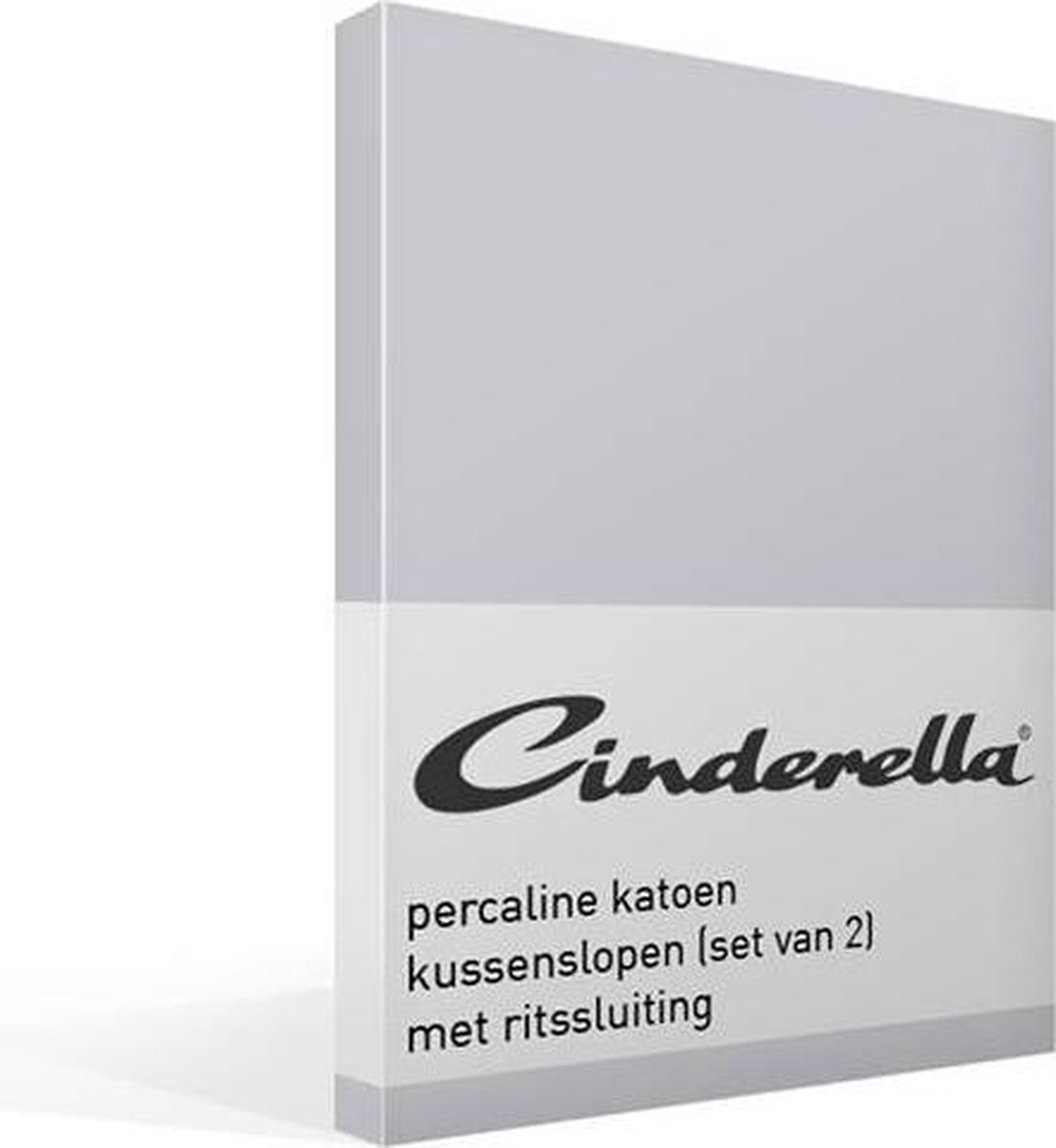 Cinderella Basic Percaline Katoen Kussenslopen (Set Van 2) - 100% Percaline Katoen - 40x80 Cm - Grey - Grijs