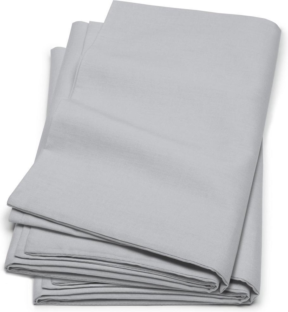 Cinderella Basic Percaline Katoen Kussenslopen (Set Van 2) - 100% Percaline Katoen - 40x80 Cm - Grey - Grijs