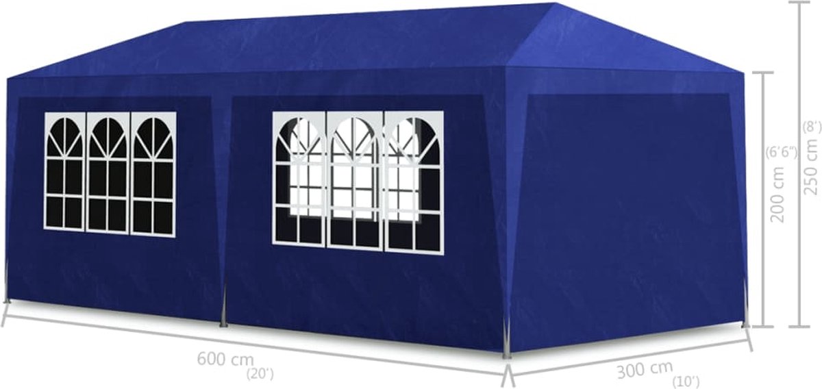 Vidaxl Partytent 3x6 M - Blauw