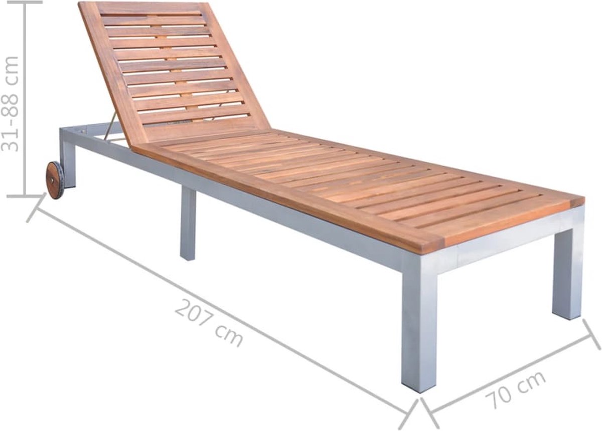 Vidaxl Ligbed Massief Acaciahout - Bruin