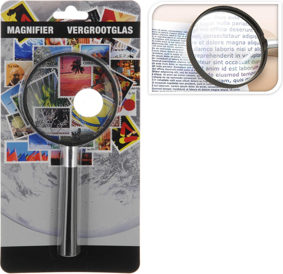 Free and Easy Vergrootglas Junior 12 Cm Glas - Zwart