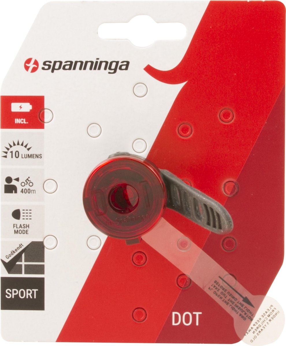 Spanninga Achterlicht Dot Led Batterij/ - Zwart