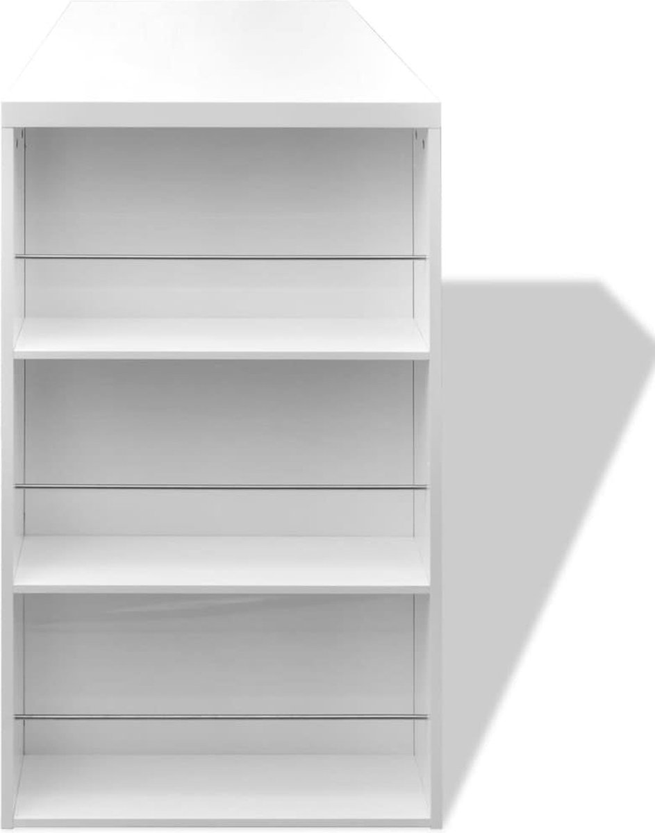 Vidaxl Bartafel Met Wijnrek Mdf Hoogglans - Wit