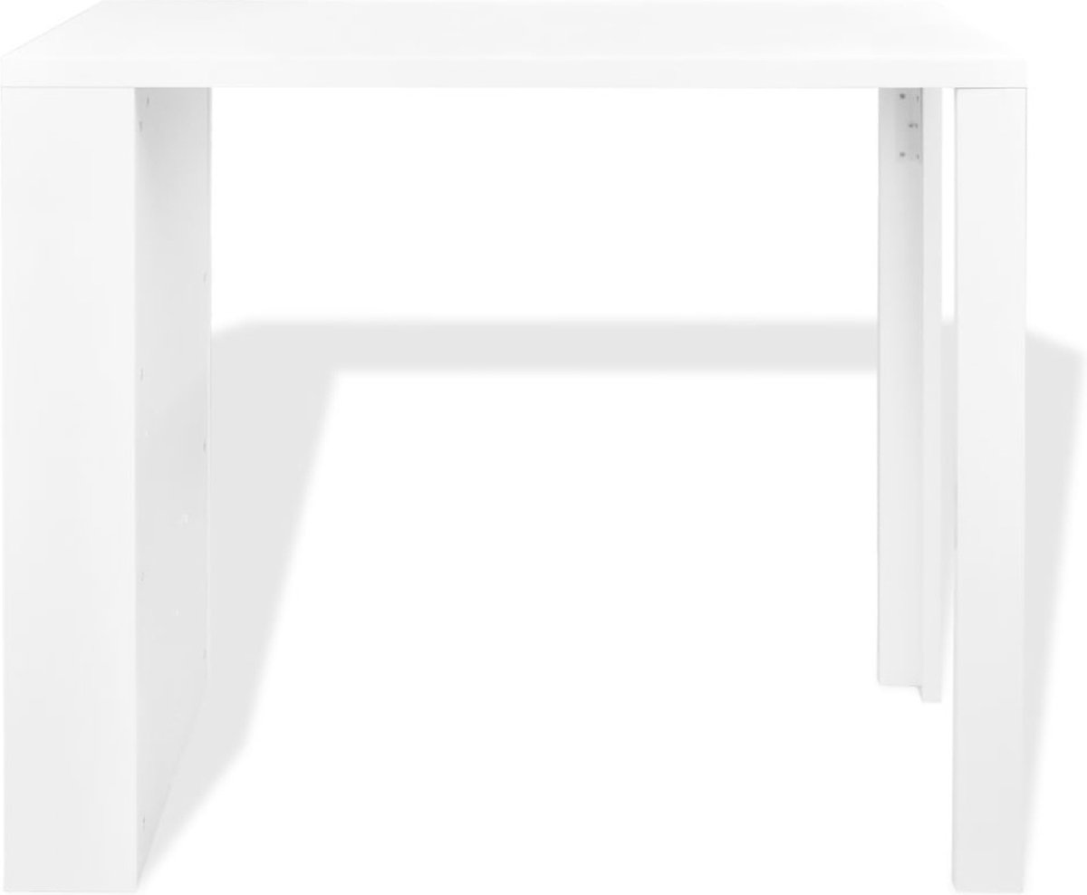 Vidaxl Bartafel Met Wijnrek Mdf Hoogglans - Wit