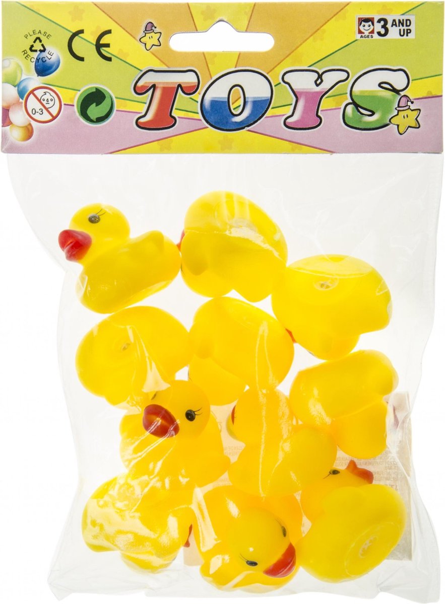LG-Imports Badeendjes 12 Stuks 3 Cm - Geel