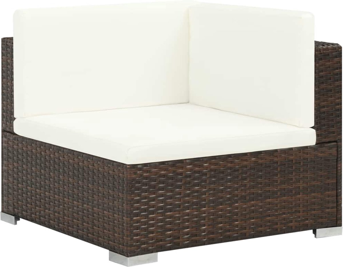 Vidaxl 8-delige Loungeset Met Kussens Poly Rattan - Bruin