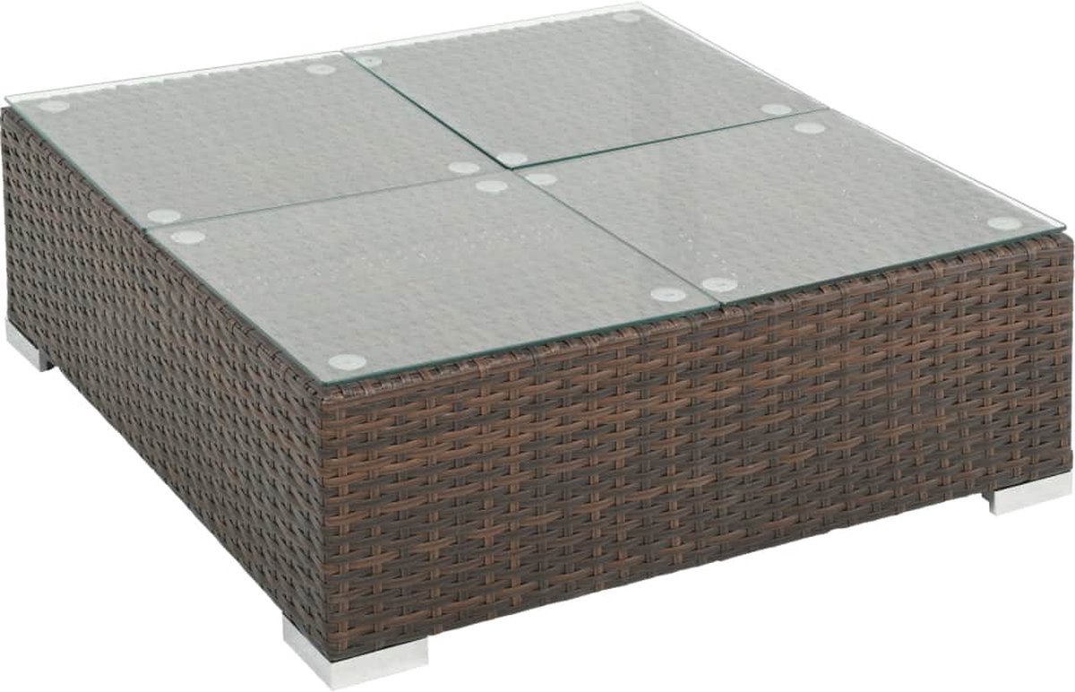 Vidaxl 8-delige Loungeset Met Kussens Poly Rattan - Bruin
