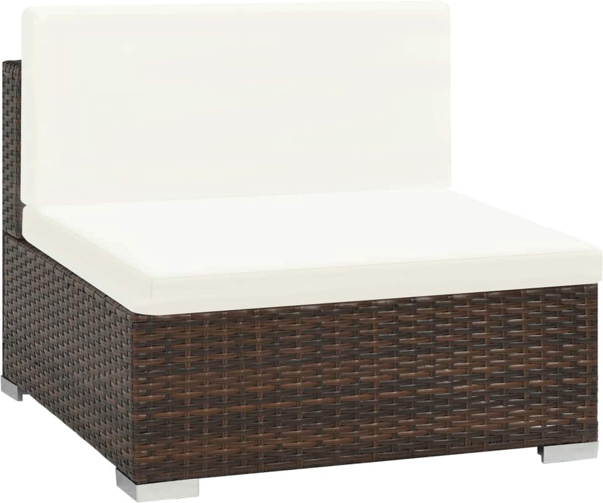 Vidaxl 8-delige Loungeset Met Kussens Poly Rattan - Bruin