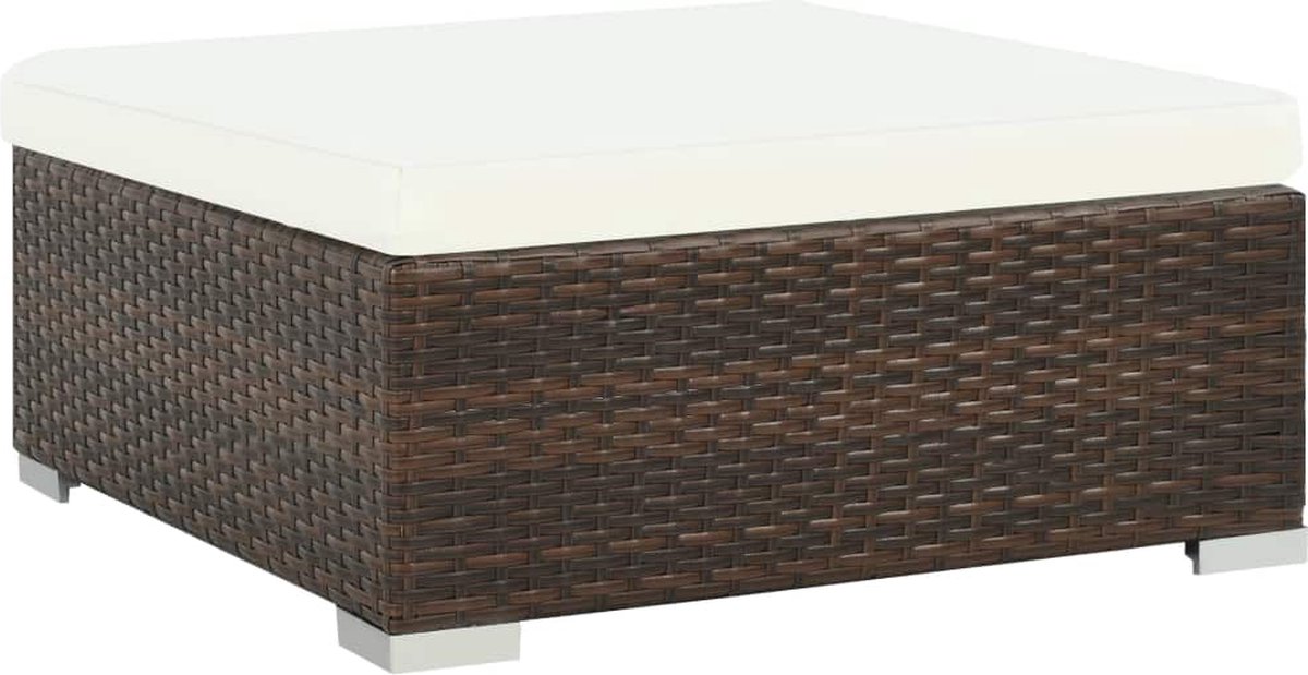 Vidaxl 8-delige Loungeset Met Kussens Poly Rattan - Bruin