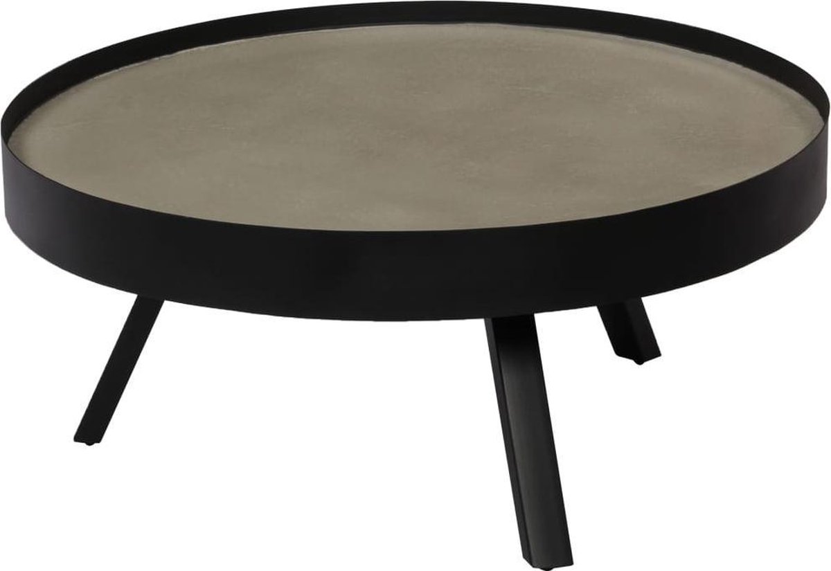 Vidaxl Salontafel Met Betonnen Tafelblad 74x32 Cm - Negro