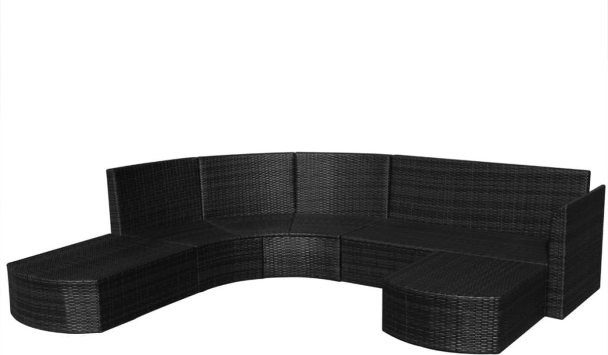 Vidaxl 4-delige Loungeset Met Kussens Poly Rattan - Zwart