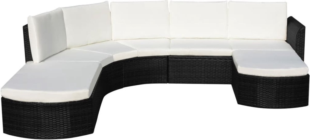 Vidaxl 4-delige Loungeset Met Kussens Poly Rattan - Zwart