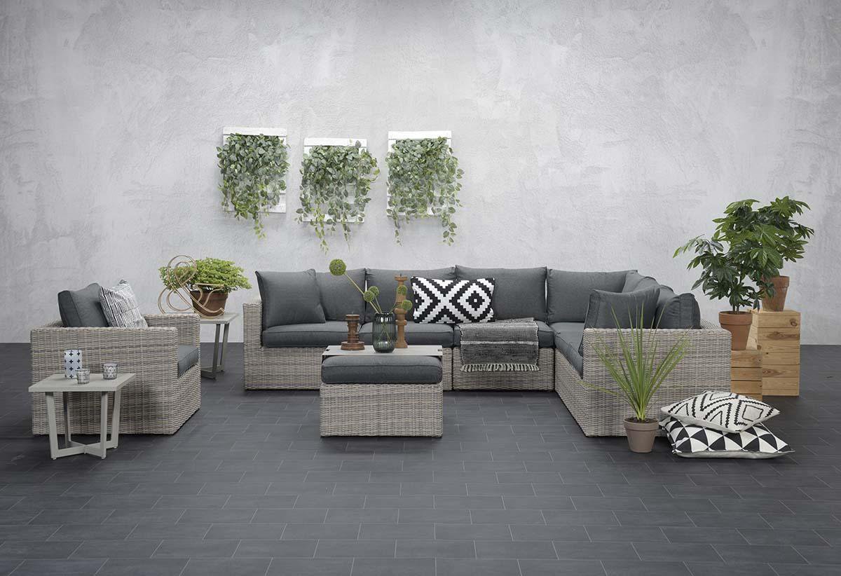 Garden Impressions - Formiga Loungeset 4-delig Vintage Willow - Grijs