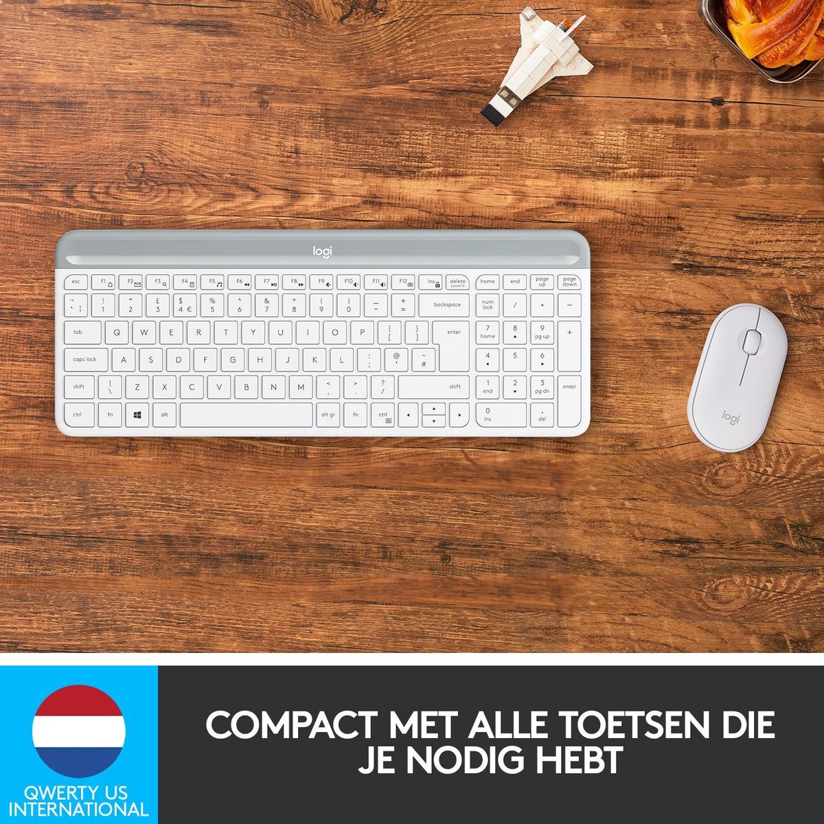 Logitech MK470 Slim Draadloos Toetsenbord en Muis QWERTY - Wit