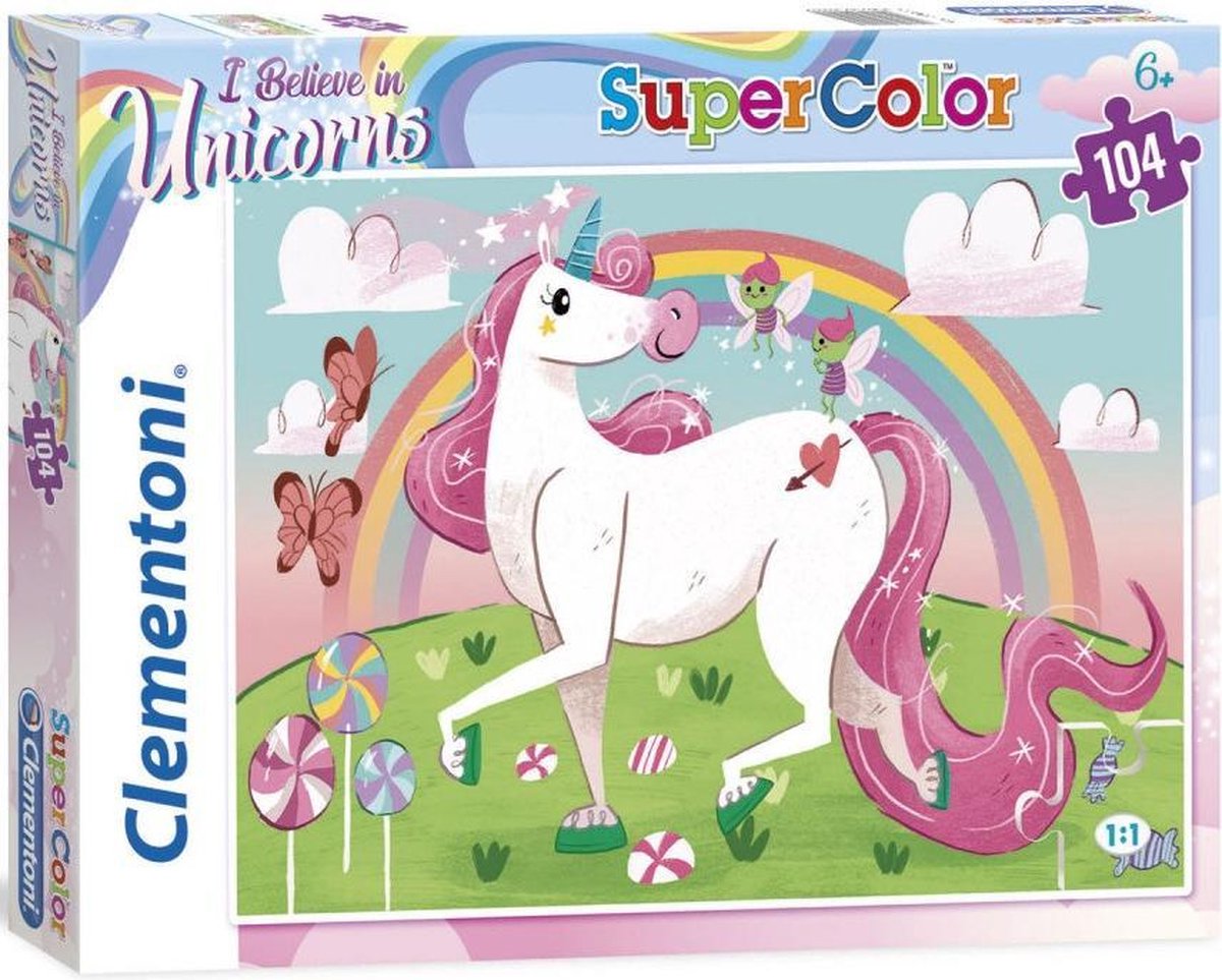 Clementoni Supercolor Puzzel Eenhoorn 104 Stukjes