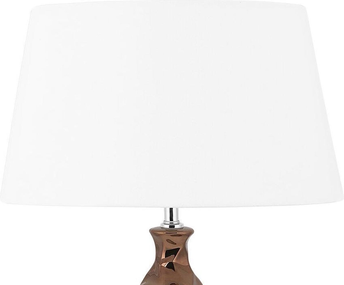 Beliani Tori Tafellamp Keramiek 37 X 37 Cm - Bruin