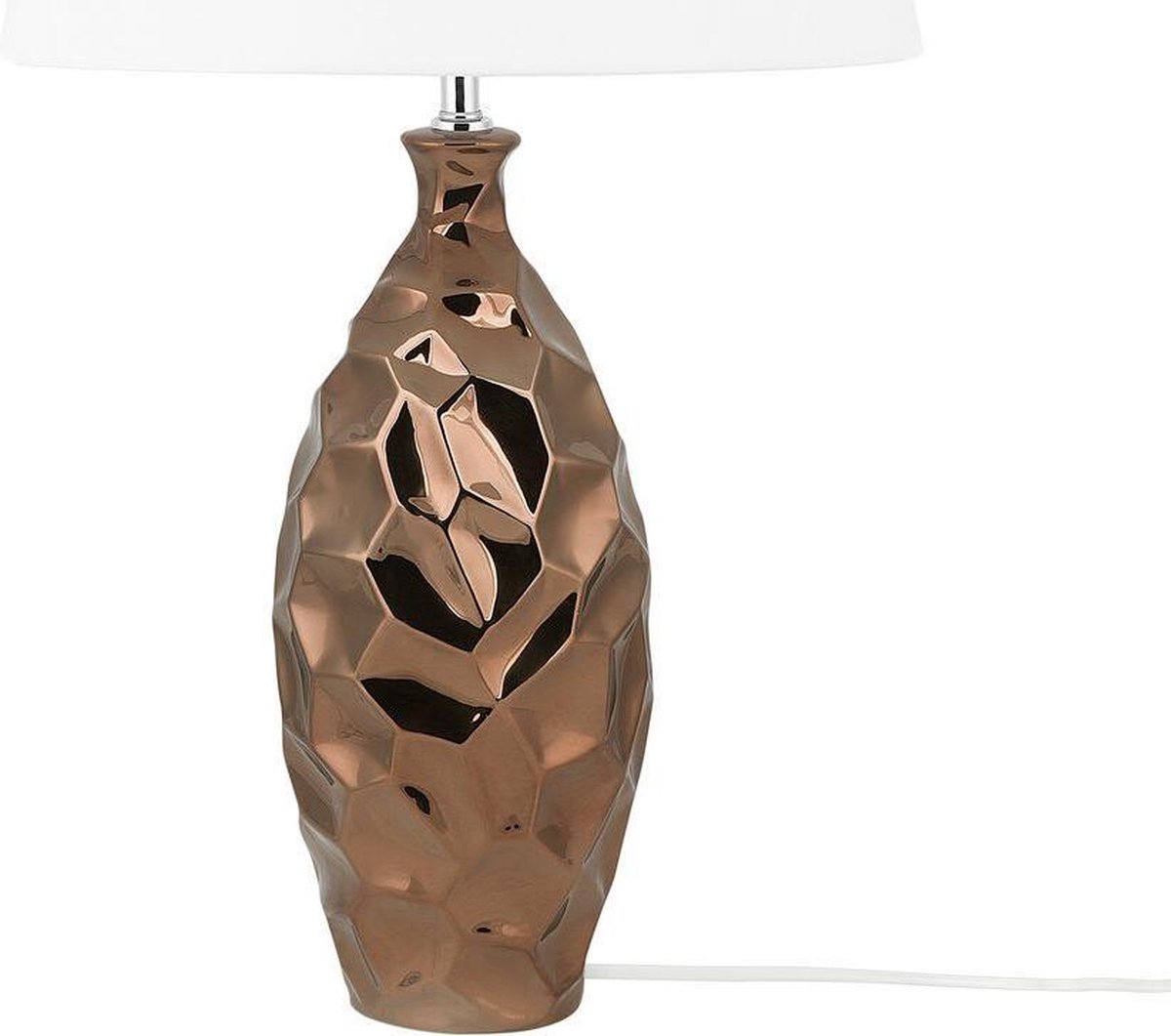 Beliani Tori Tafellamp Keramiek 37 X 37 Cm - Bruin