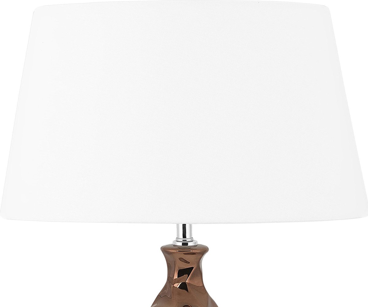 Beliani Tori Tafellamp Keramiek 37 X 37 Cm - Bruin