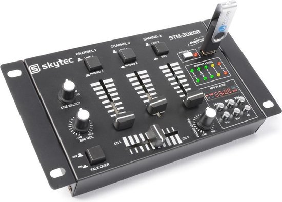 SKYTEC STM-3020B 6-kanaals DJ mixer USB/MP3