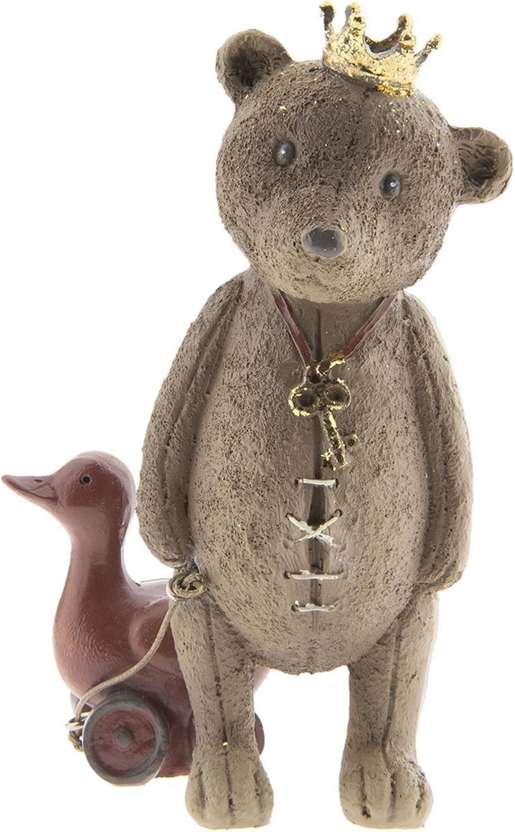 Clayre & Eef Decoratie Figuur Beer - 8*7*13 Cm Polyresin - Beer - - 6pr2404 - Bruin