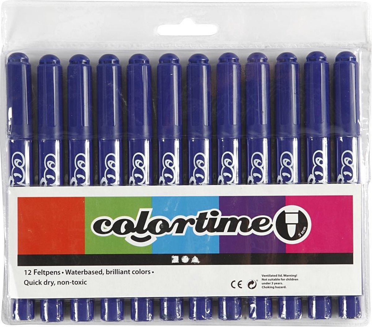 Colortime Stiften Lijndikte 5 Mm Donker 12 Stuks - Blauw