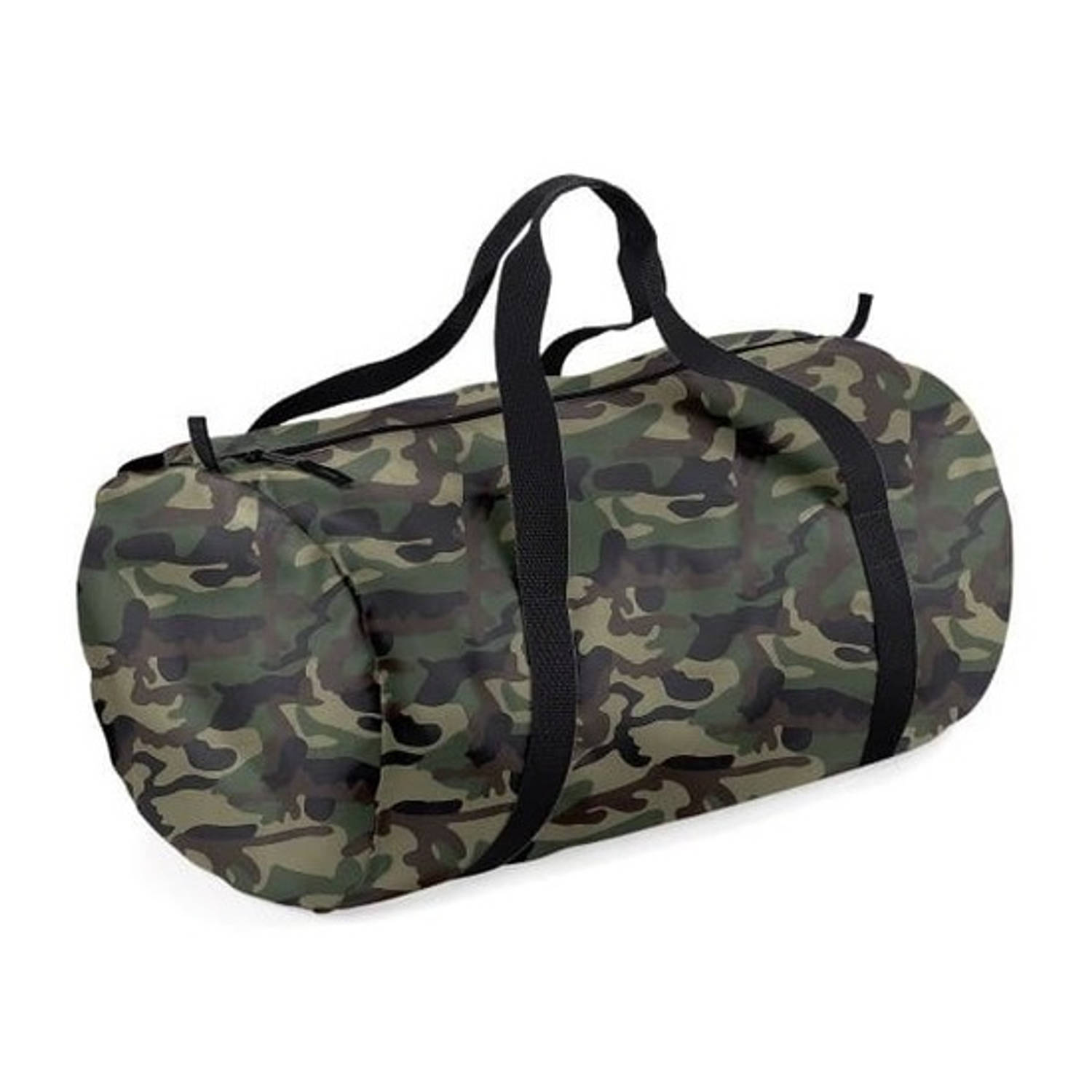 BagBase Camouflagee Ronde Polyester Sporttas/weekendtas 32 Liter - Sporttassen/gymtassen/weekendtassen Voor Volwassenen - Groen