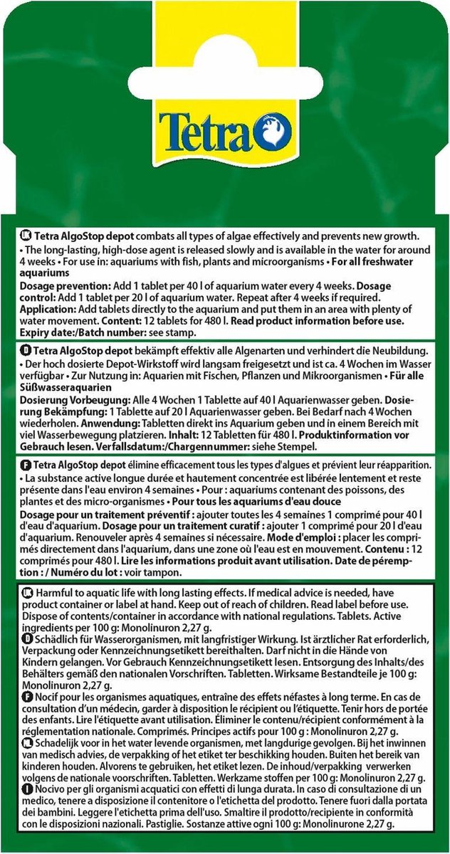 Tetra Algostop Depot 12 Tabletten