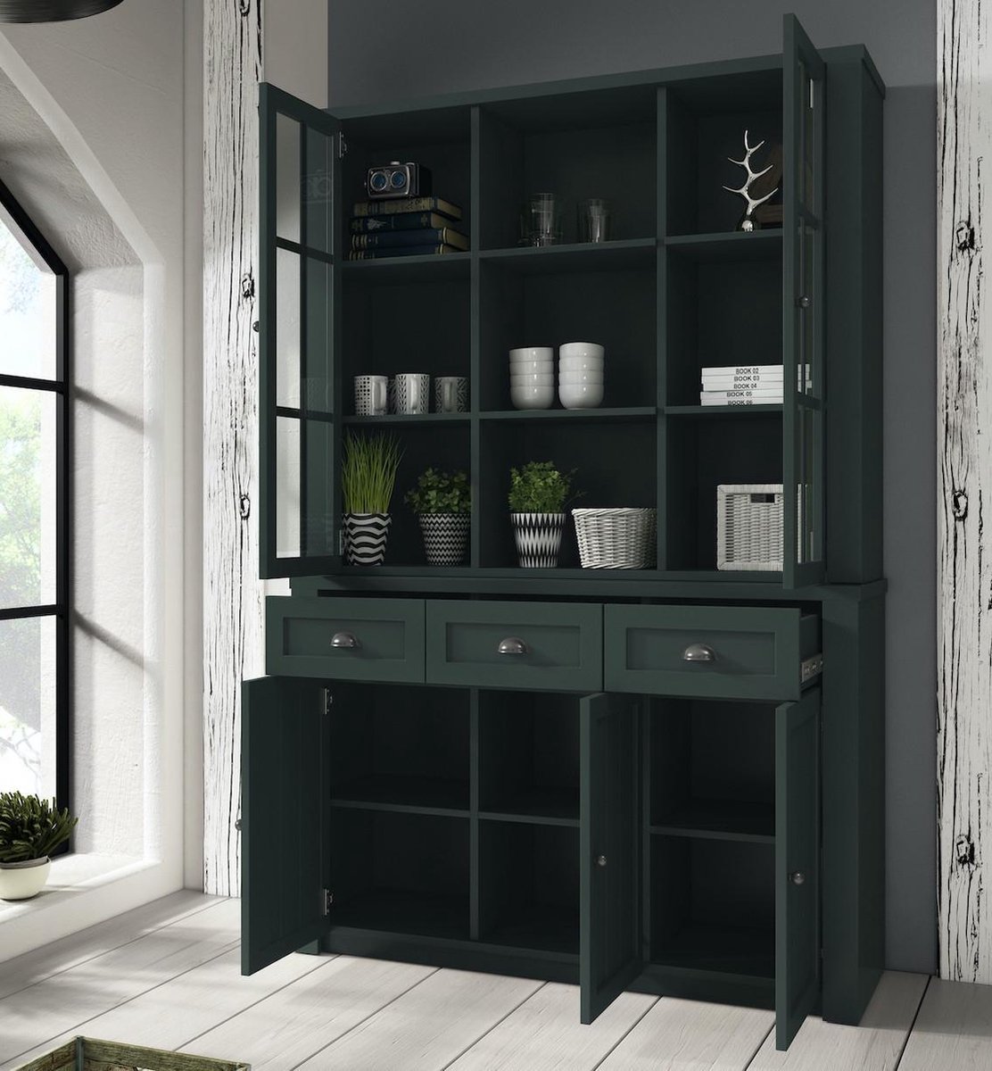 Meubella - Buffetkast Parello 7 130 Cm - Groen