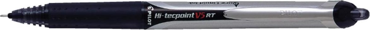 Pilot Roller Hi-tecpoint V5 En V7 Retractable V5, Schrijfbreedte 0,25 Mm, - Zwart